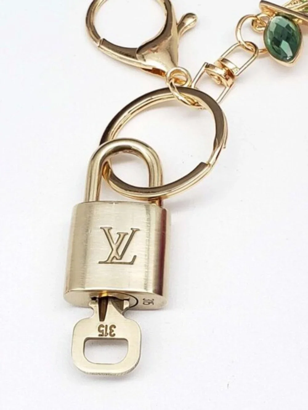Authentic LV Gold Padlock 🔒 Keychain Cherry Charm for Louis Vuitton Bags